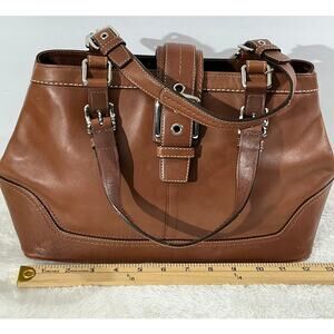 Coach Brown Leather Satchel Tote F12602 Y2K Vintage Clean Interior